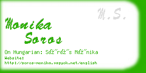 monika soros business card